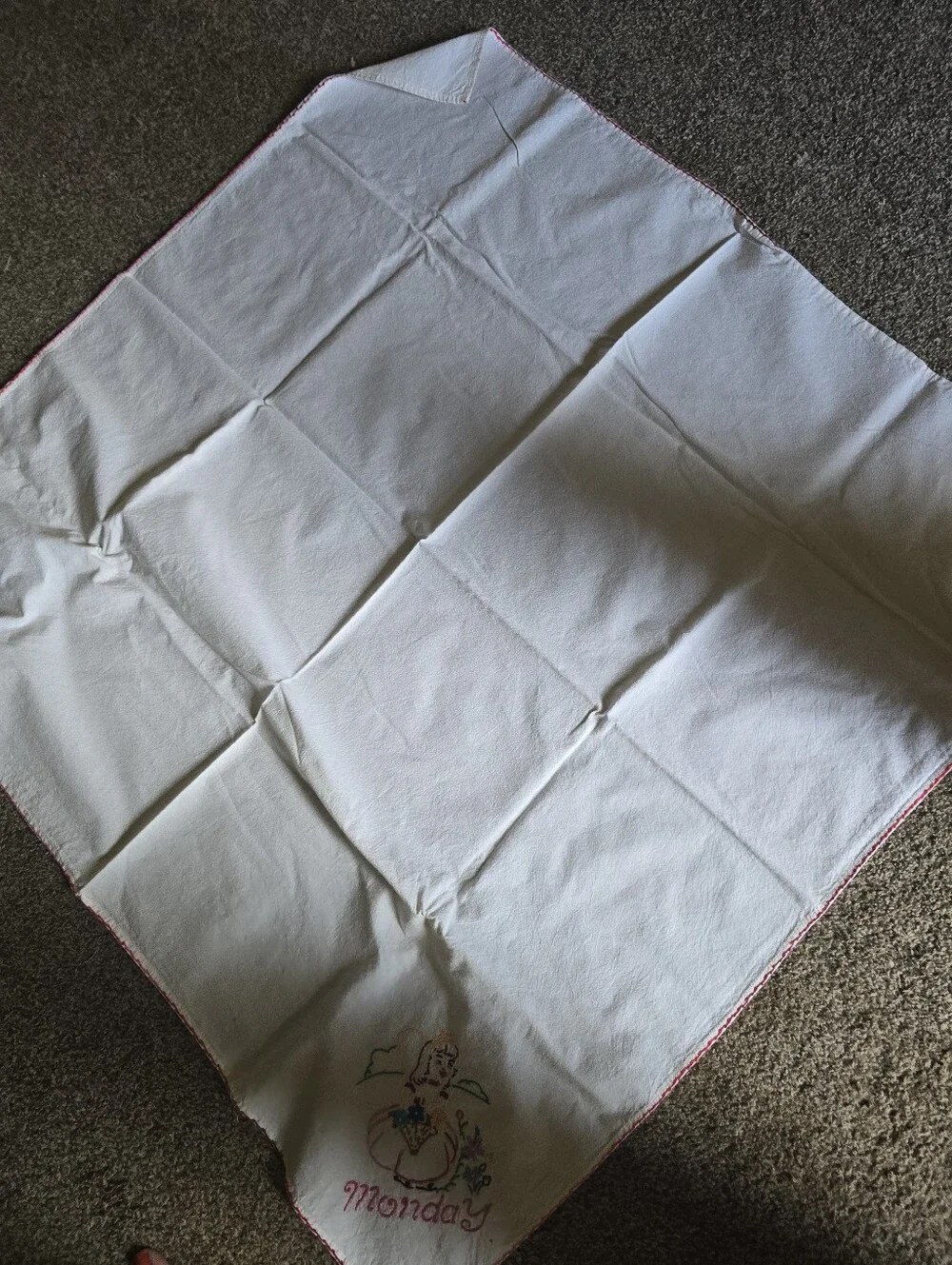 Vintage Kitchen Linens  Embroidered Day-of-Week Kitchen Towels - 5pc Set
